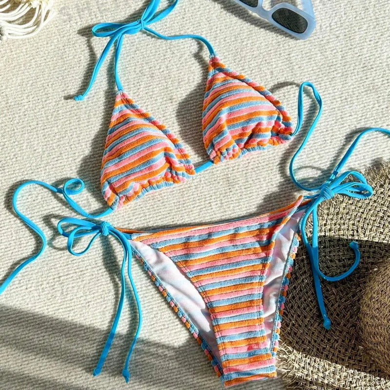 Floraler Push-Up-Bikini im brasilianischen Stil für Damen – ideal für Strand und Pool