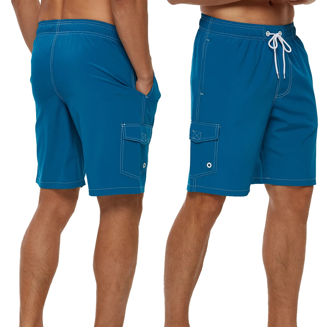 Herren-Badeshorts mit Reißverschlusstaschen und Mesh-Futter – schnelltrocknend für Strand und Sport