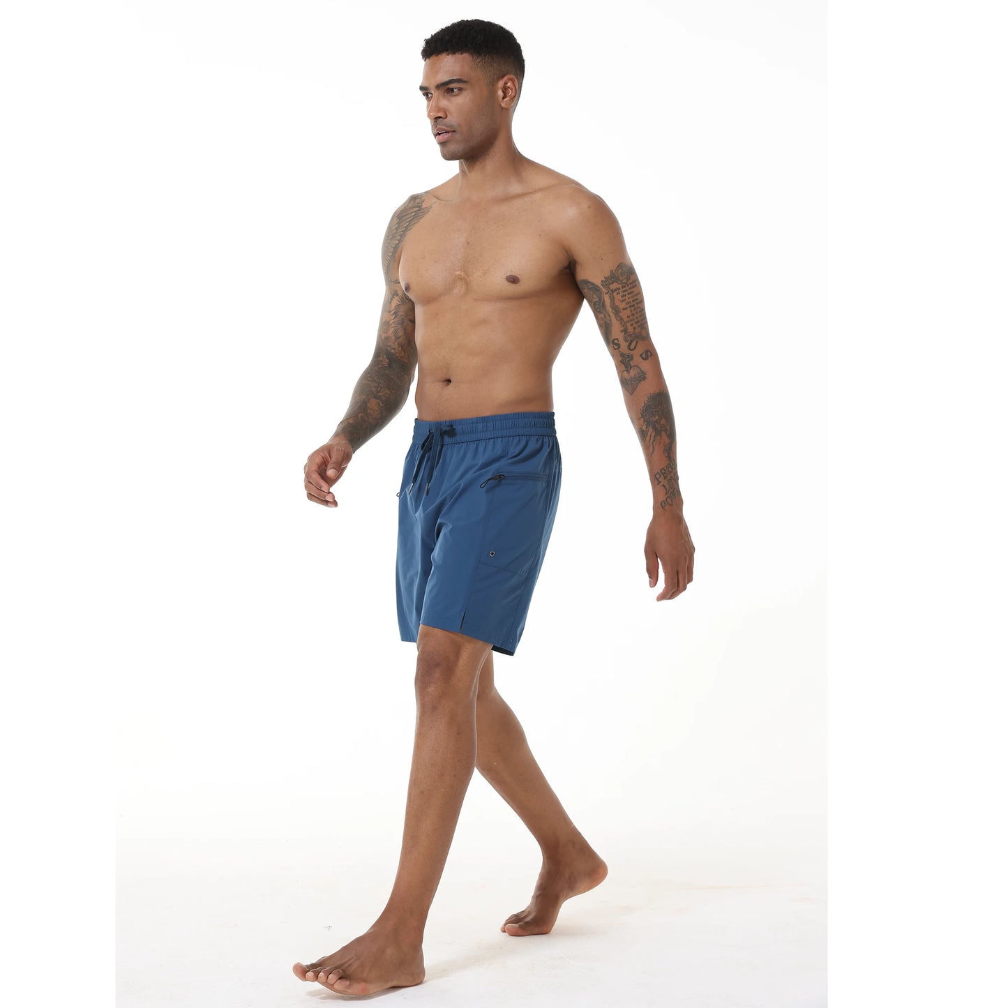 Herren-Badeshorts mit elastischem Bund, Reißverschlusstaschen und Mesh-Futter – schnelltrocknend für den Strand