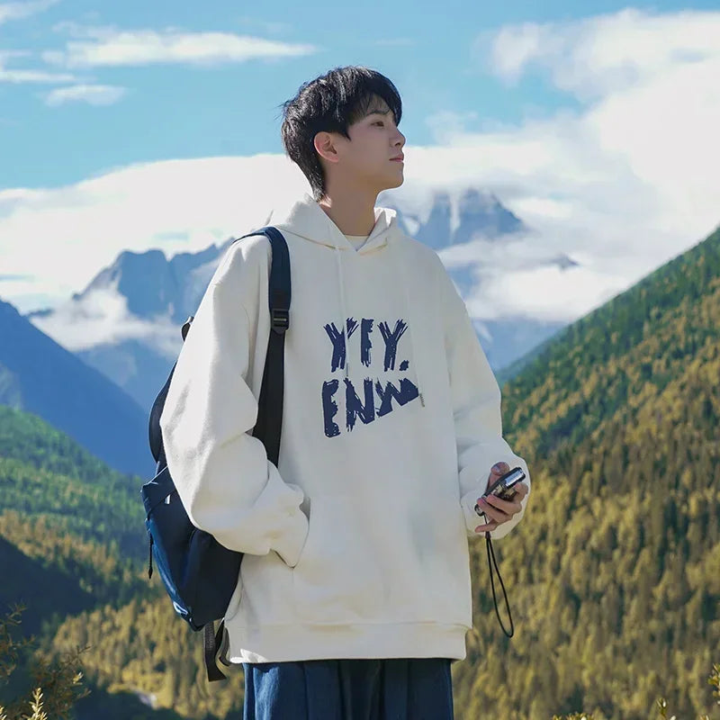 Herren Hoodie im Y2K-Style mit übergroßer Passform und Kapuze