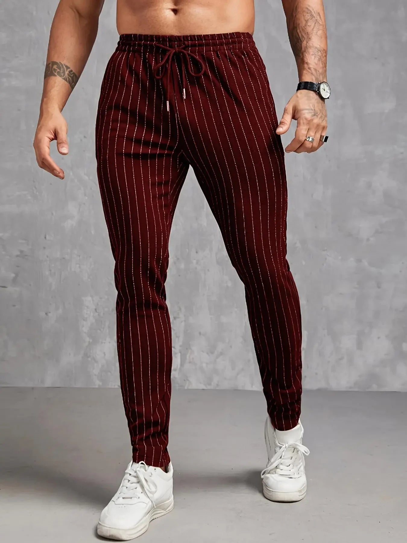 Neue Herren-Freizeithose mit gestreiften Taschen für Frühling und Sommer