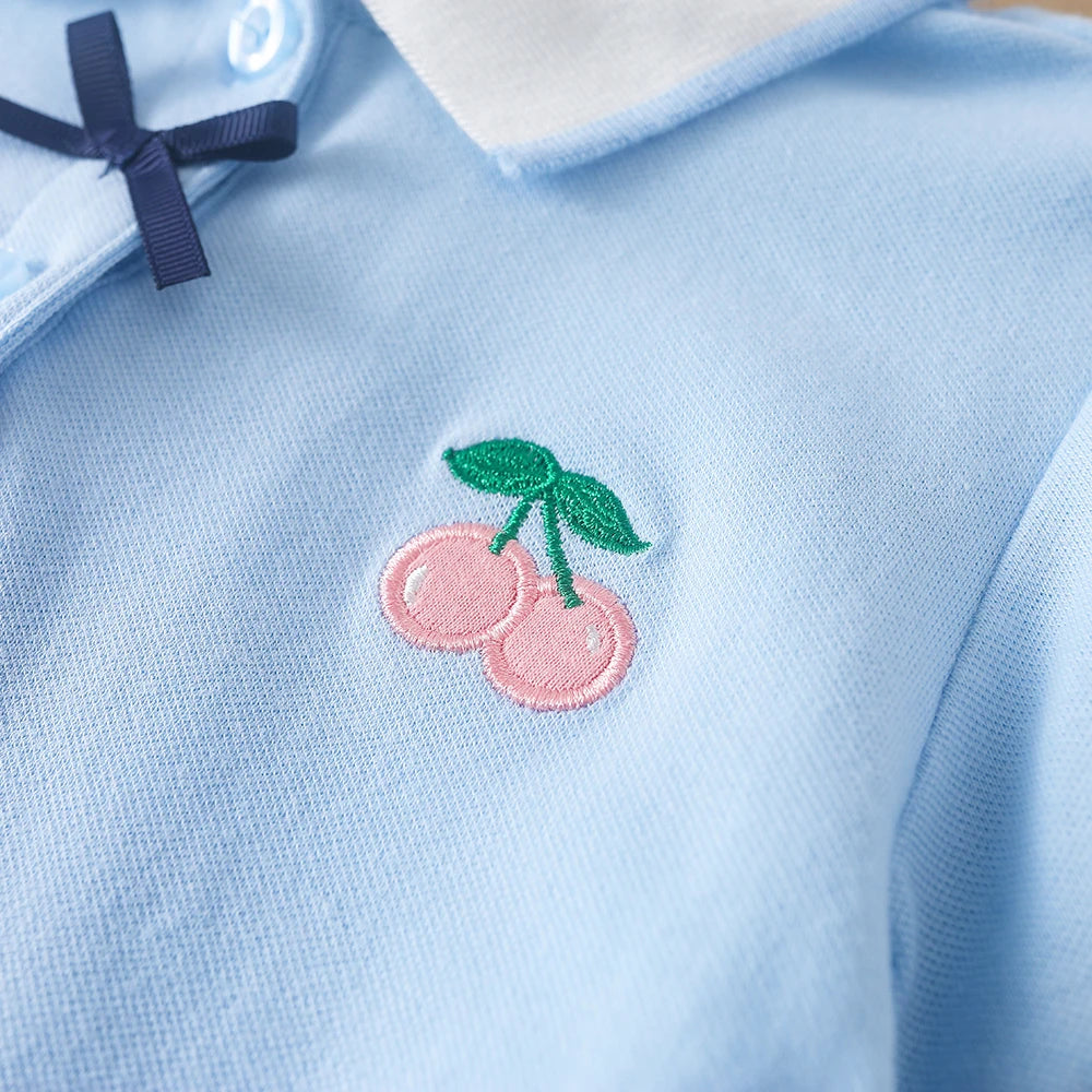 Mädchen Poloshirts Sommer Kurzarm Baby Mädchen T-Shirt Top Shirt Baumwolle Kleidung 2T-6T Kinder bestickte Hemden
