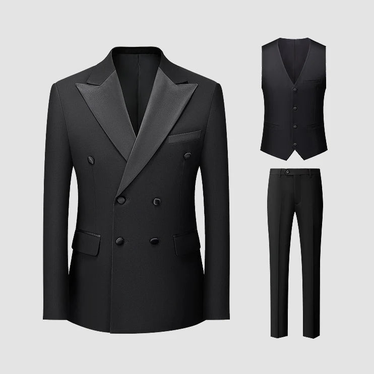 Lange Herren-Anzughose aus 50% Wolle, Slim Fit, tiefblau – ideal für Hochzeit, Büro und Alltag im Herbst und Frühling.