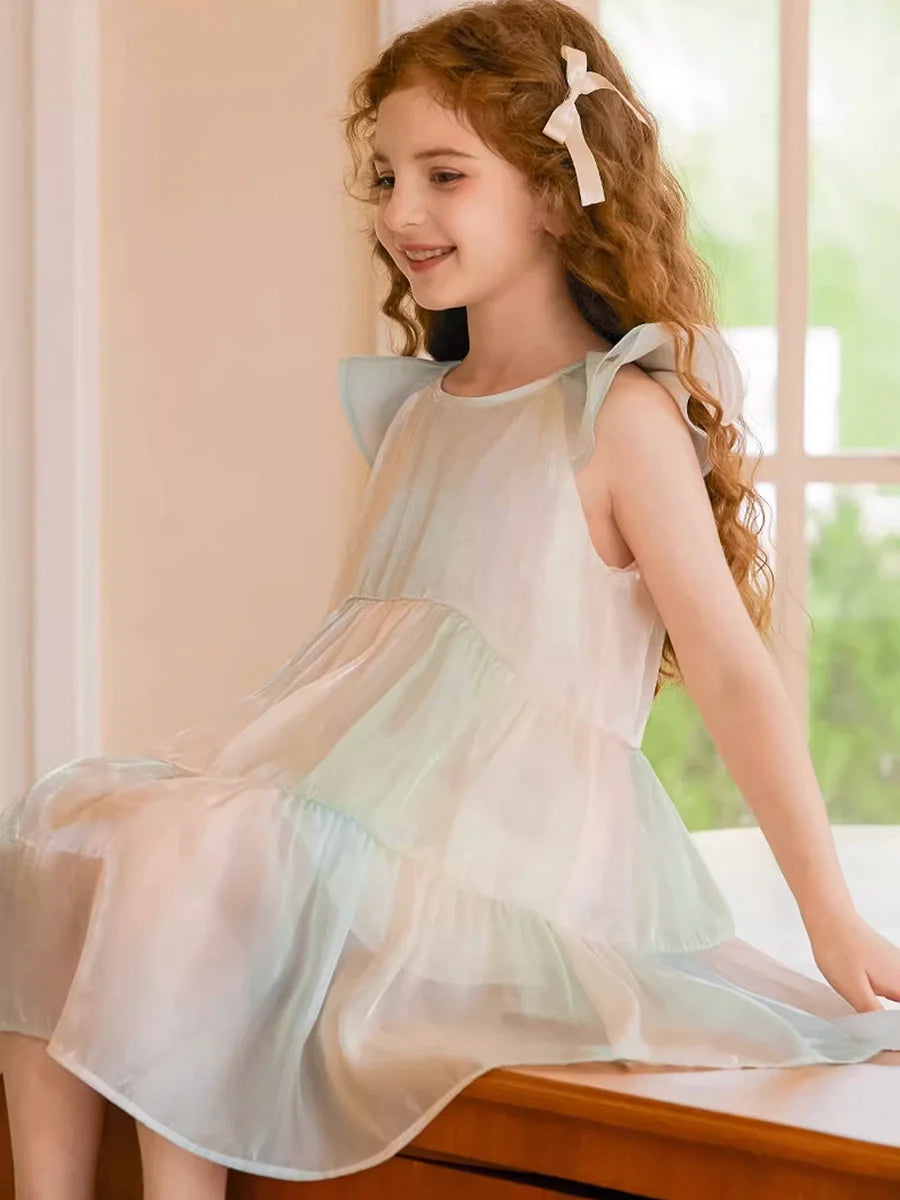 Rosa Mädchen-Weste-Kleid für Herbst und Winter – Niedliches Kinderkleid für Hochzeiten und Geburtstagsfeiern, 110cm-170cm