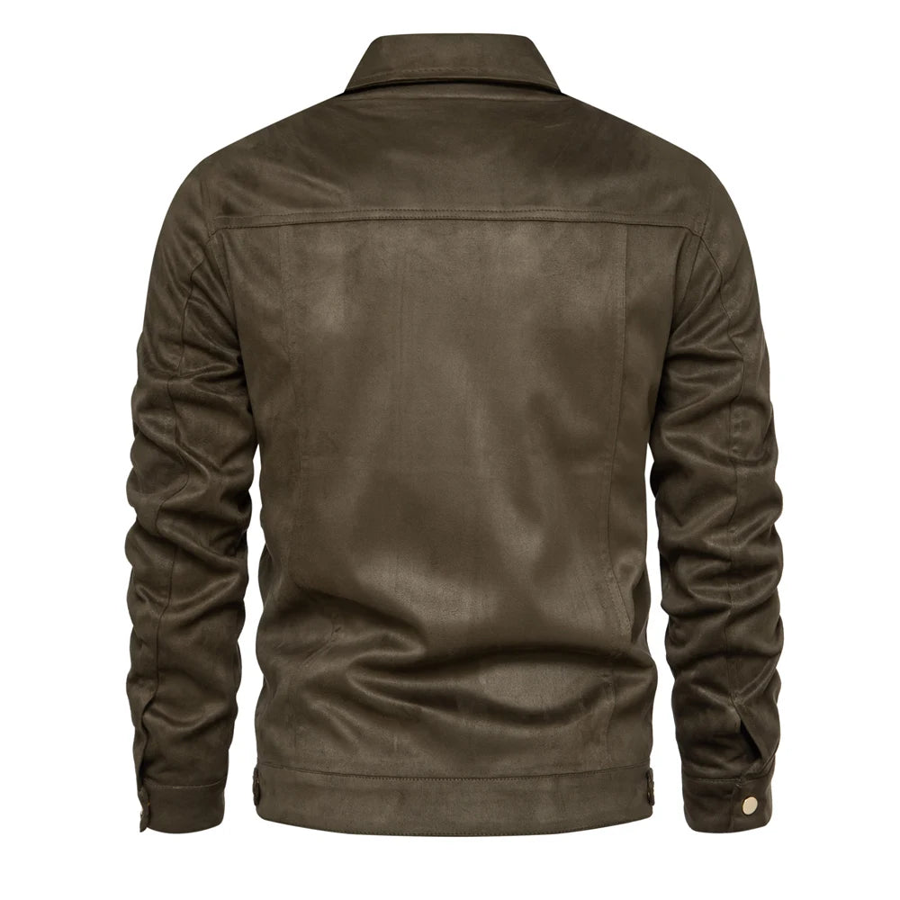 Herbst Winter Wildleder Lederjacke