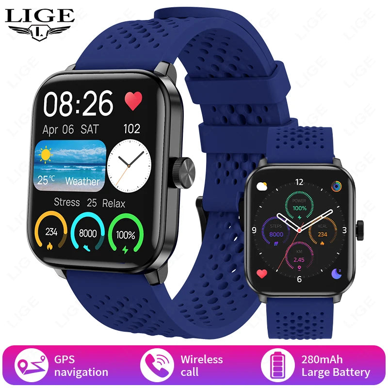 LIGE Neue Outdoor-Sport GPS Smart Uhr Männer 1,83 "HD Bildschirm Machen Erhalten Telefon Anrufe Gesundheit IP68 Wasserdicht Mann smartwatch 2025