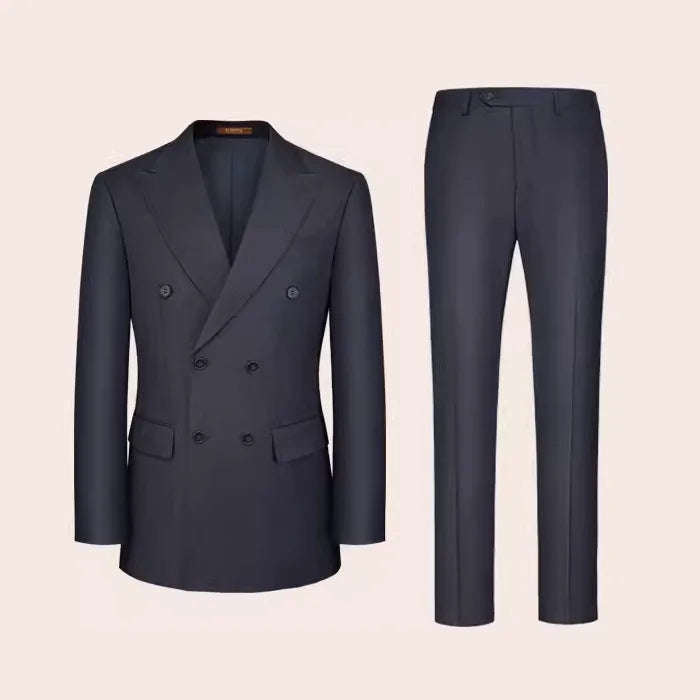 Schmal geschnittener Herrenanzug-Blazer mit grauen Streifen und 2-Knopf-Einreiher – ideal für Partys und Hochzeiten, Größe 48