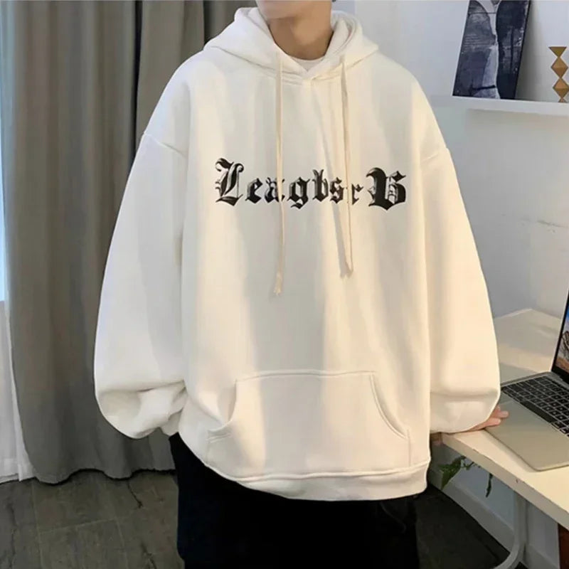 Herren Y2K Hoodie im Hip Hop Stil mit Kapuze und Taschen
