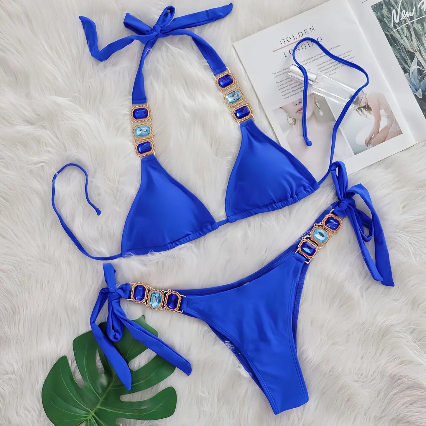 Brauner Push-Up-Bikini im brasilianischen Stil für Damen – ideal für Strand und Pool
