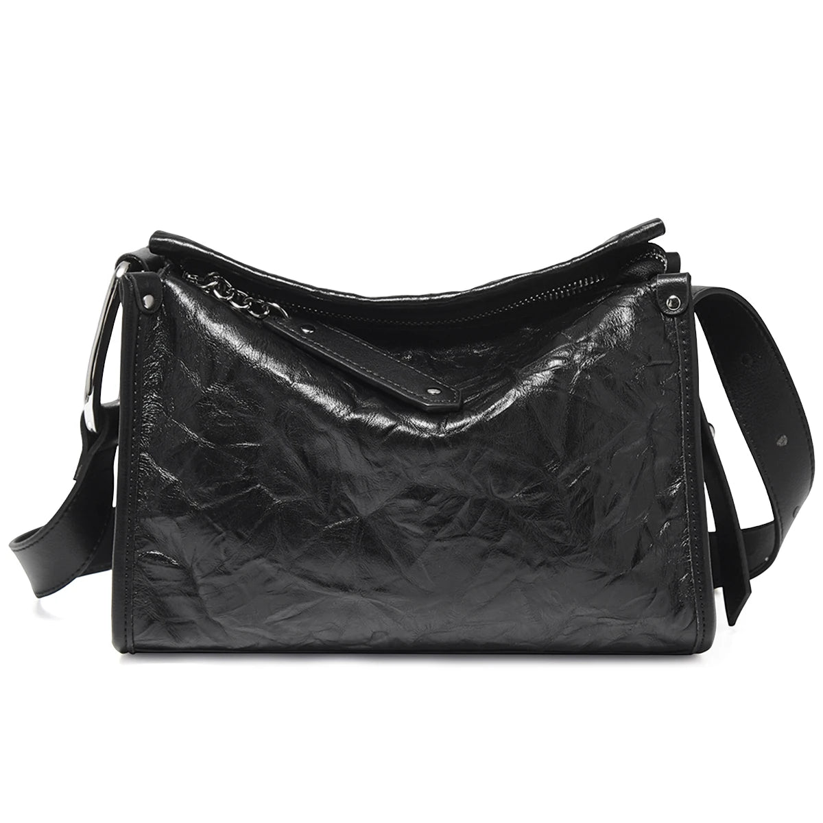 Damen Schulter Tasche aus echtem Leder im Boston Bag Design