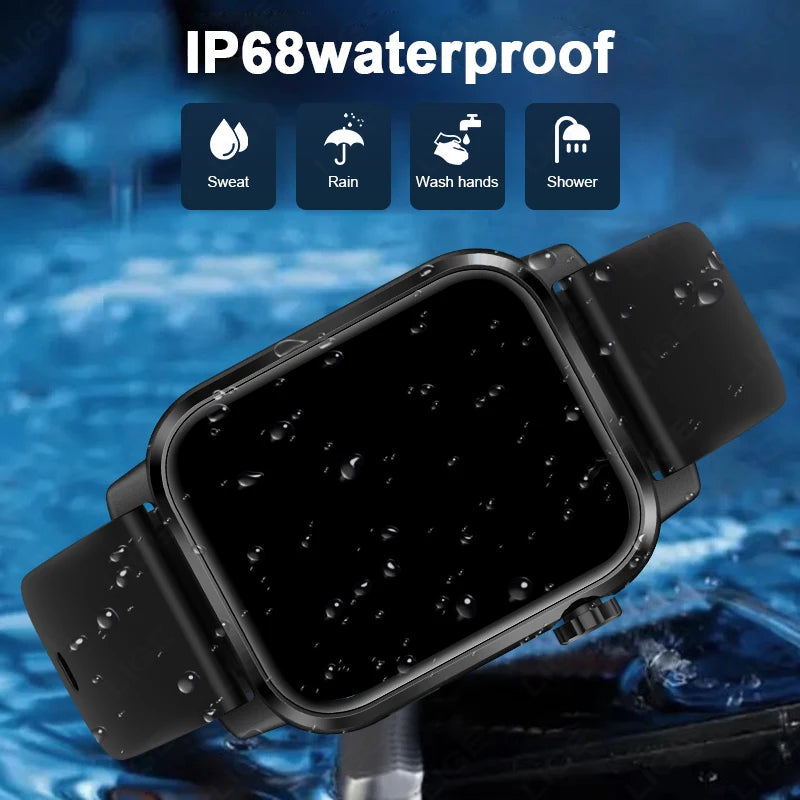 LIGE Neue Für Huawei Xiaomi Smart Uhr Männer Taschenlampe IP68 Wasserdichte Outdoor Sport Tracker 1,85 "HD Bluetooth Anruf Smartwatch