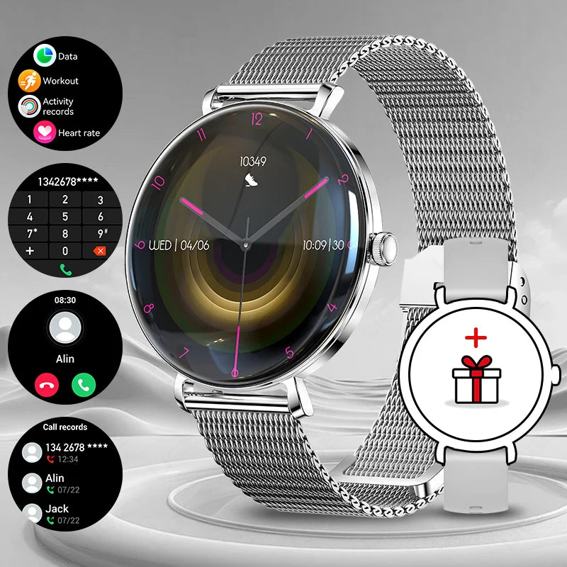 Damen Smartwatch mit 1,43 Zoll AMOLED Display und Herzfrequenzmonitor