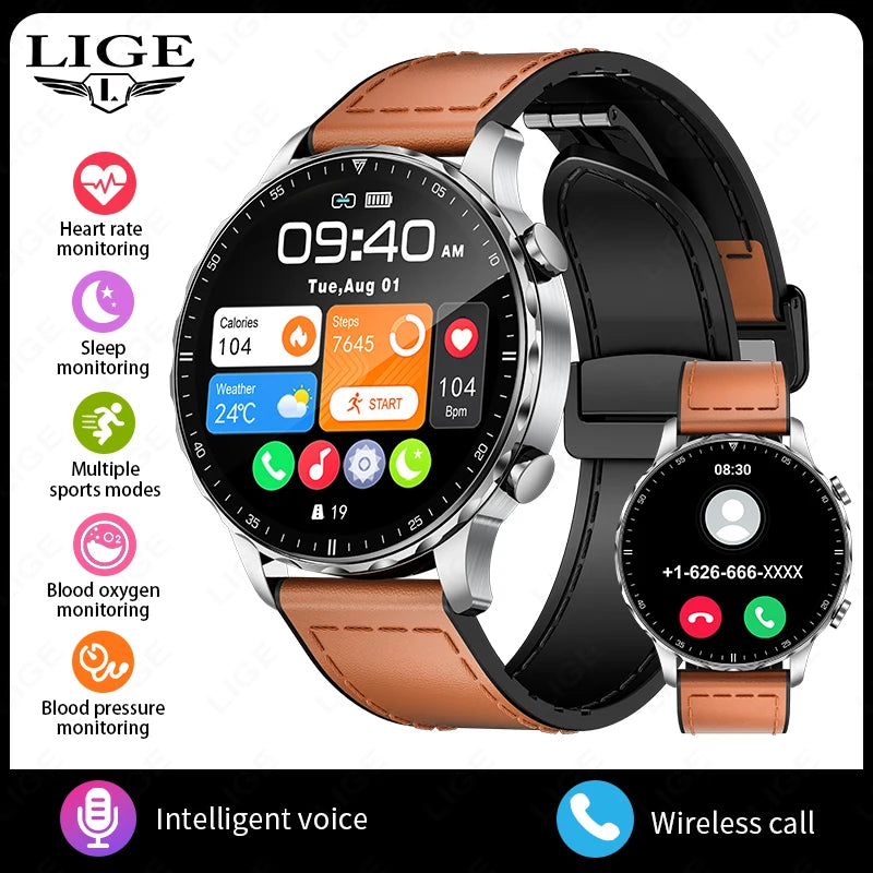 Herren und Damen Smartwatch mit IP68 wasserdichter Funktion und Bluetooth-Anruf