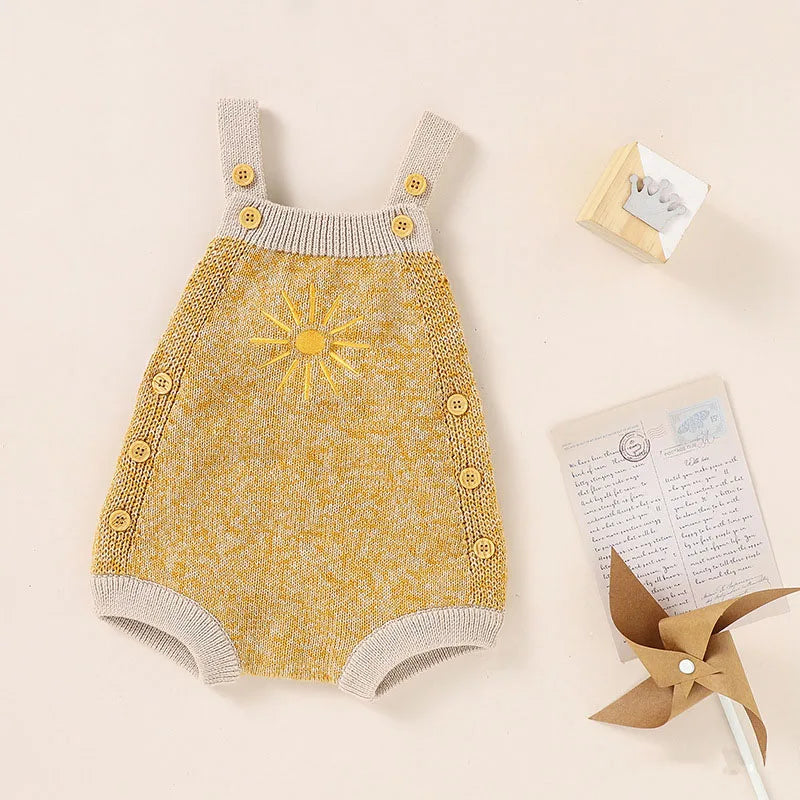 Baby Overall mit Sonnenblumen-Muster für Mädchen im Koreanischen Stil