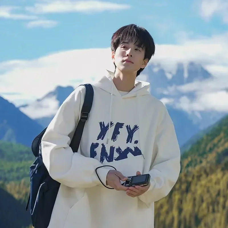 Herren Hoodie im Y2K-Style mit übergroßer Passform und Kapuze