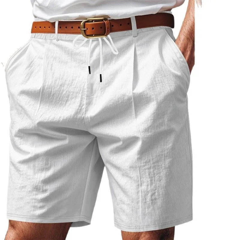 Graue Herren-Fitness-Shorts für Sommer und Training – Bequeme, elastische Dreipunkt-Hose für Laufen und Freizeit