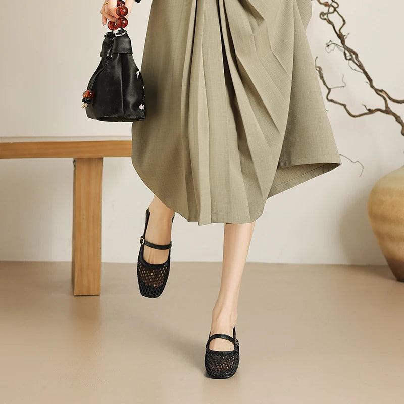 AIYUQI 2025, Damensandalen, Sommer-Mesh, atmungsaktiv, Damenschuhe, große geschlossene Zehensandalen für Damen