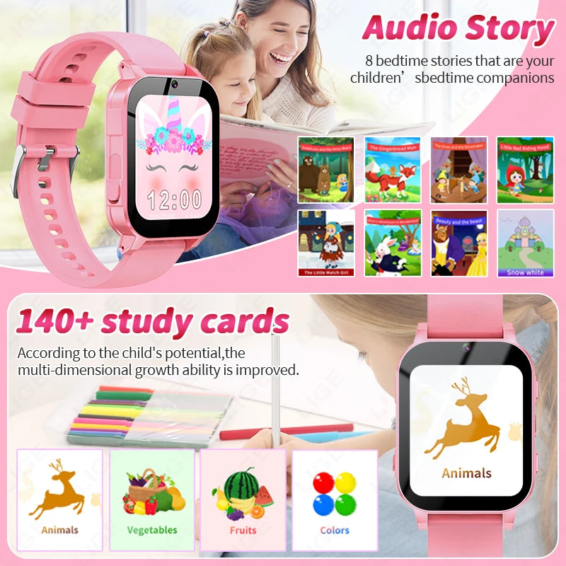 LIGE Neue Kind Kamera Smart Uhr LED Video Aufnahme Studie Karten Geschichte Buch Spiele Kalorien Student Kind Smartwatch Junge Mädchen Geschenk
