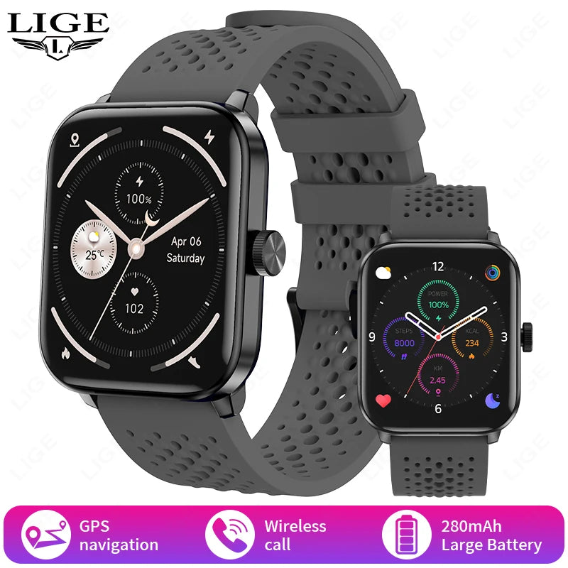 LIGE Neue Outdoor-Sport GPS Smart Uhr Männer 1,83 "HD Bildschirm Machen Erhalten Telefon Anrufe Gesundheit IP68 Wasserdicht Mann smartwatch 2025