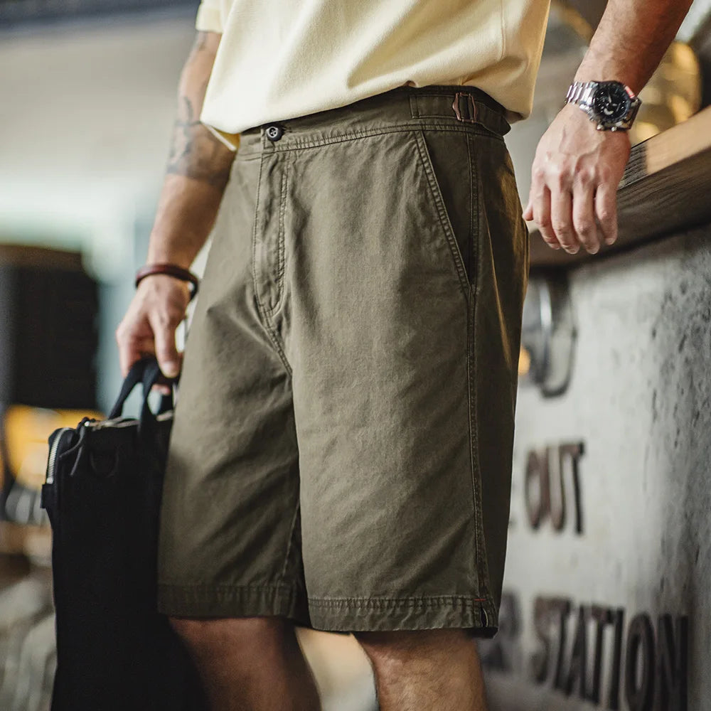 Herren Chino Shorts M51 aus Baumwolle mit verstellbarem Gürtel und Taschen