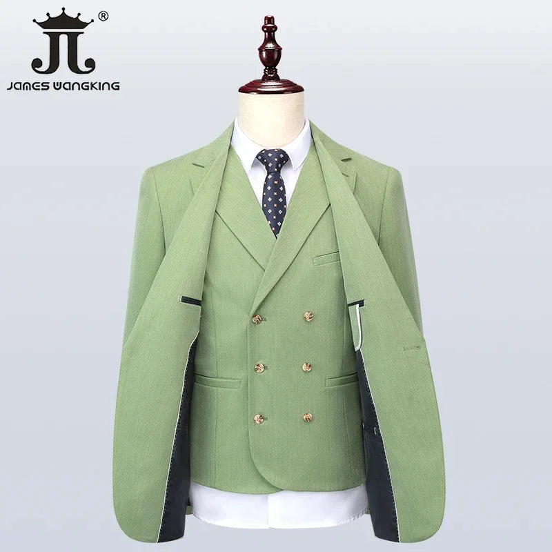 Luxuriöser Herren Anzug 3-teilig Grün S-5XL: Business, Hochzeit, Party, Eleganz Pur