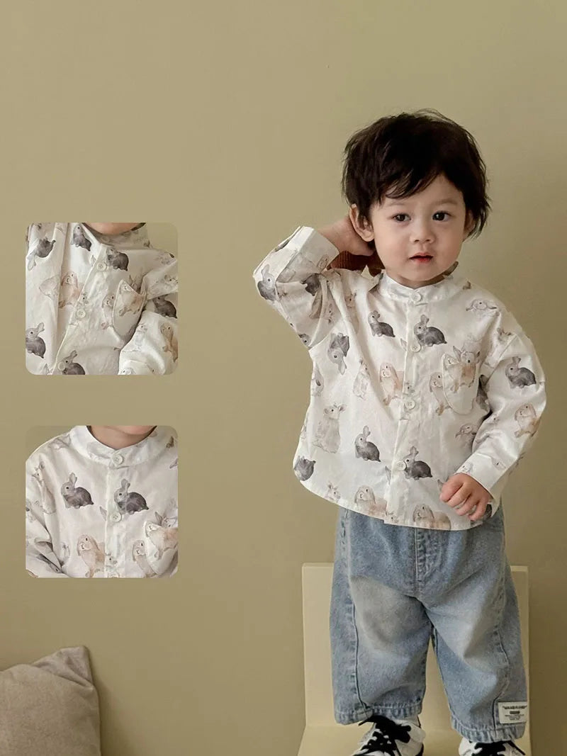 Mädchen Bluse mit süßem Cartoon Druck von 9M bis 5T