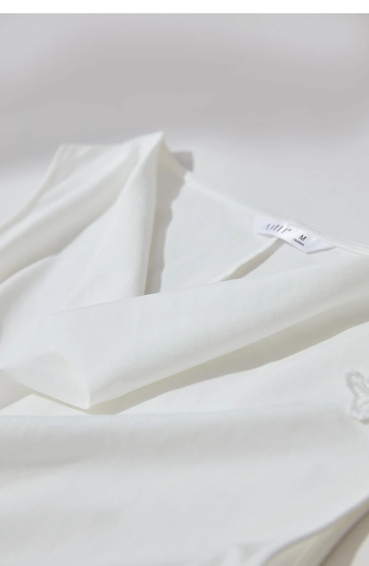 Damen Casual-T-Shirt im minimalistischen Stil mit Swing-Kragen und ärmellos