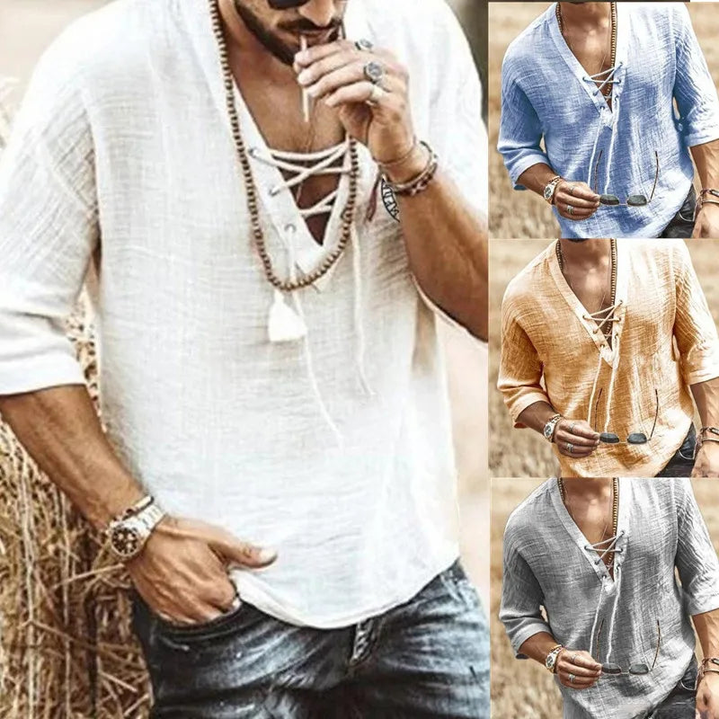 Leichte Herren-Jeans in Sommerfarben mit Ripped-Design – Stretch-Slim-Straight für lässigen Look im koreanischen Stil