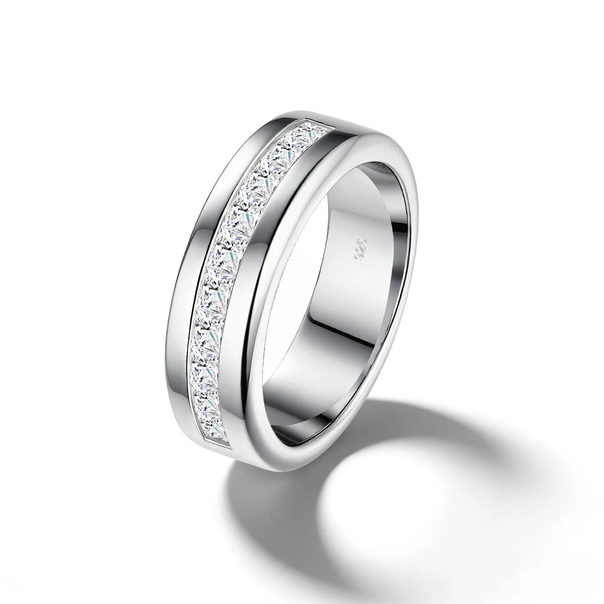 Paar-Ehering aus 925er Silber mit Moissanit für Verlobung und Hochzeit Romantischer Langlebiger Schmuck