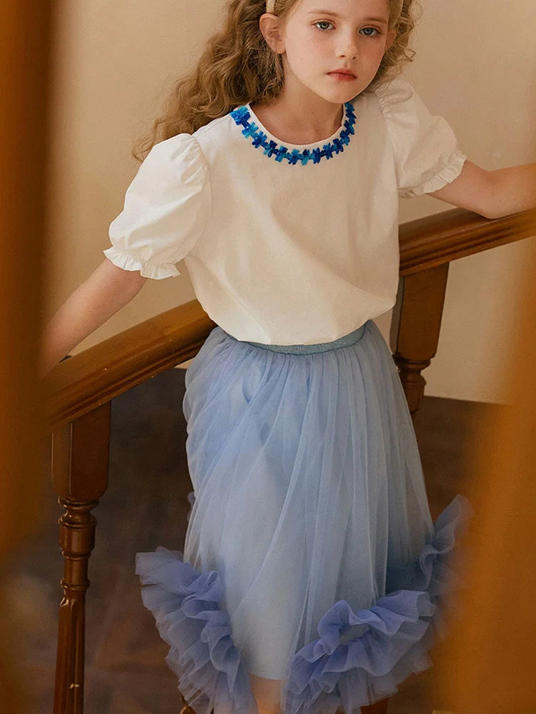 Elegantes Mädchen-Sommerkleid in Lila für Partys und Hochzeiten – Blumenkleid mit luxuriösem Design, ärmelloses Kleid in Khaki Beige für Kinder von 3 bis 14 Jahren.