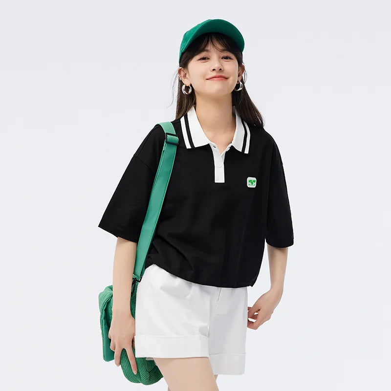Semir Polo Shirt Frauen kurz Sommer neue lose Taille weiches bequemes T-Shirt