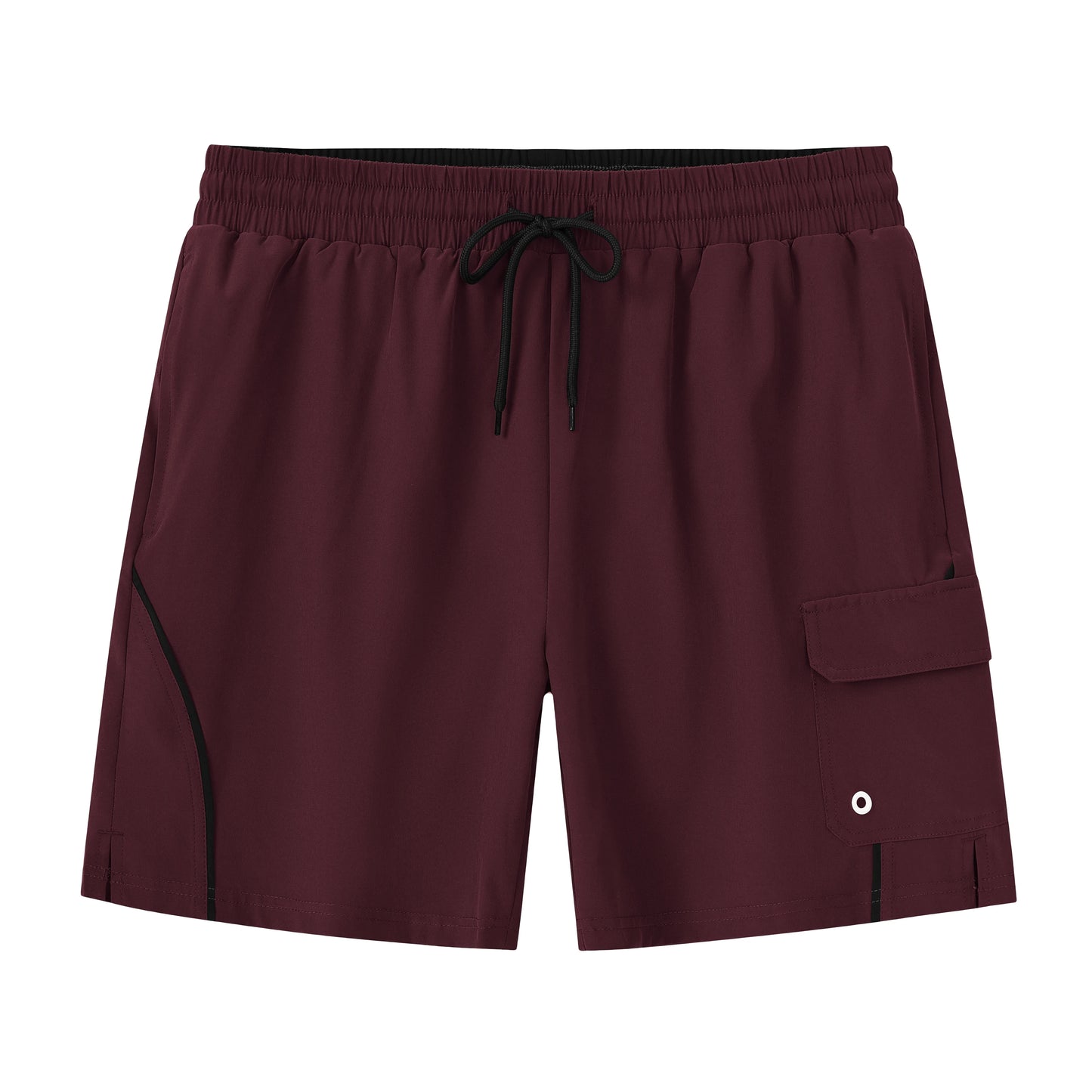 Sommerliche Herren-Badeshorts mit Camouflage-Streifen, schnelltrocknend, mit Reißverschlusstaschen und Mesh-Futter – ideal für Strand und Surfen.