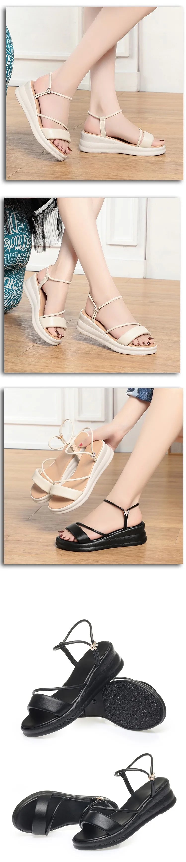 AIYUQI Damen-Sandalen, große Größe, Sommer 2022, neue Keil-Damen-Sandalen, offene Zehen, römische Sandalen