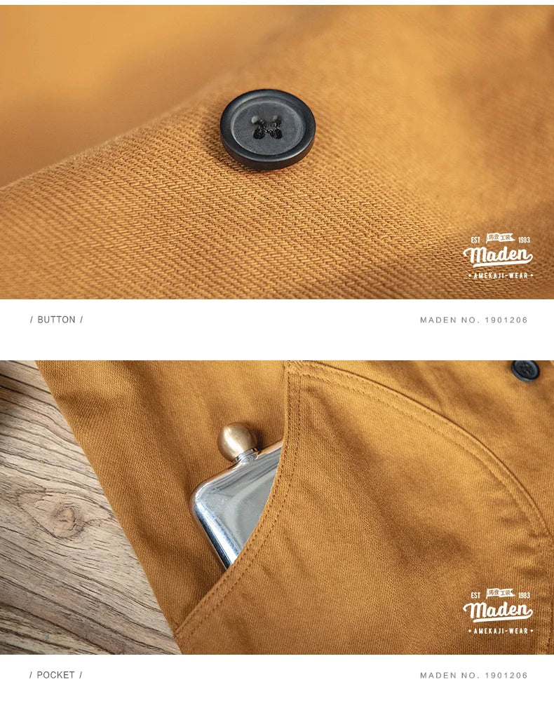 Herren Jacke Ingwerfarben Arbeitskleidungsjacke mit mehreren Taschen lässige Jagdjacke