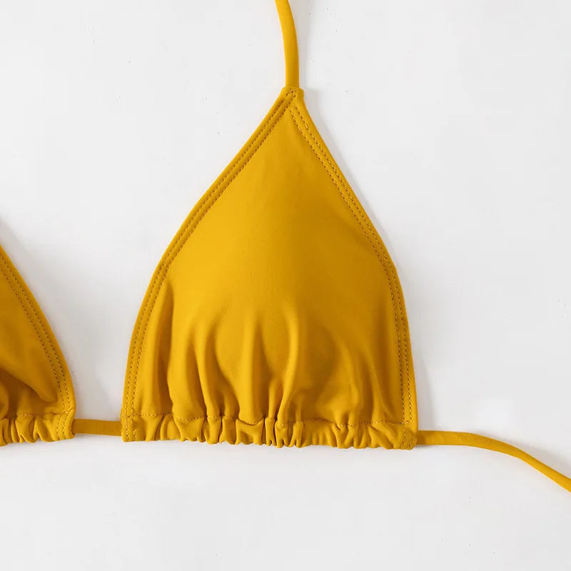 Dreiteiliger Damen-Bikini mit sexy Print und hoch tailliertem Design – ideal für Strand und Pool