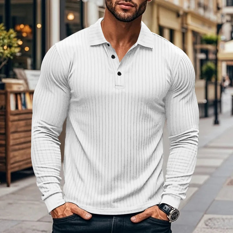 Hochwertiges Herren-Polohemd mit Waffelstruktur und Shirtkragen – Sommerliches, einfarbiges Design mit kurzen Ärmeln