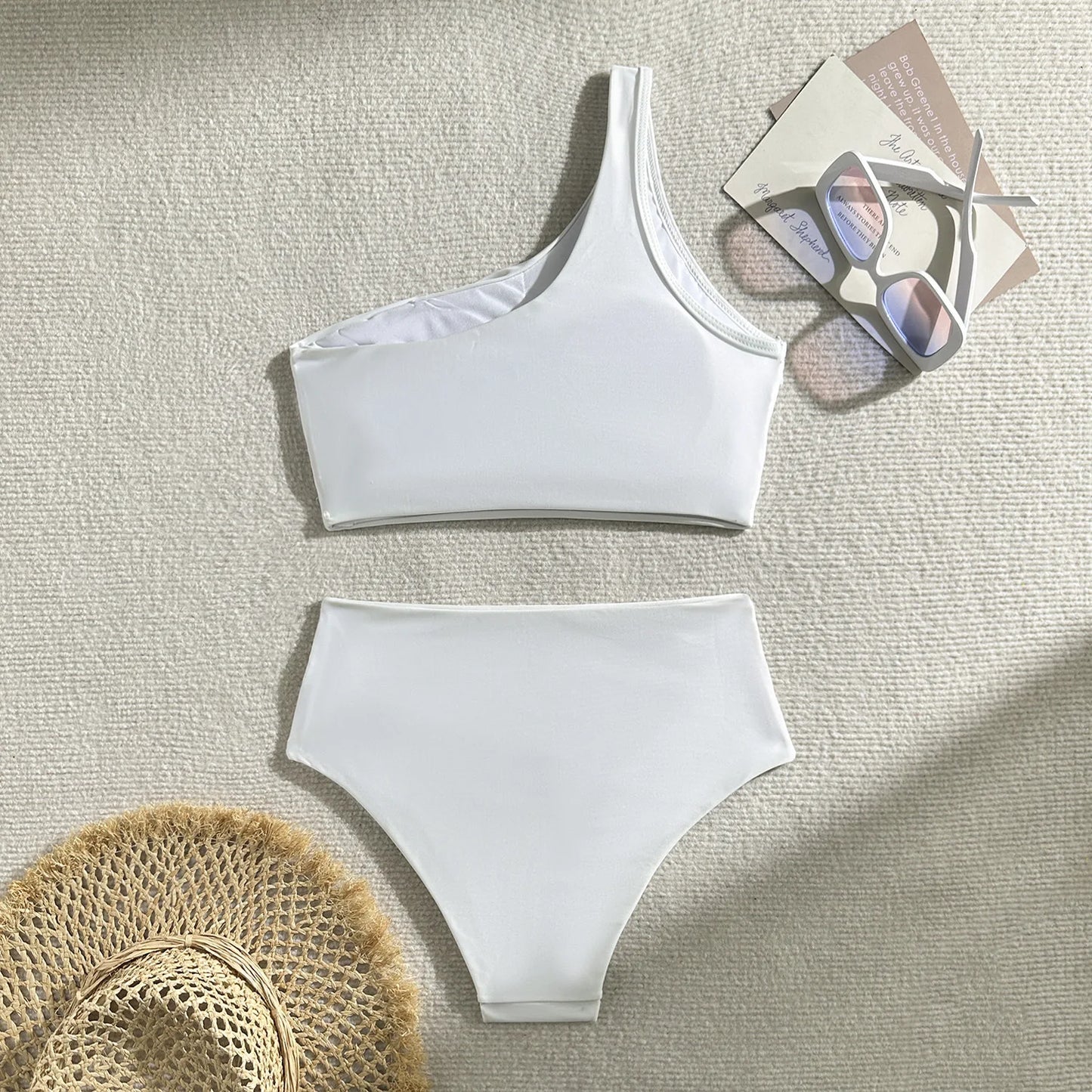 Dreiteiliger Damen-Bikini mit Push-up-Effekt und Print – ideal für Strand und Pool