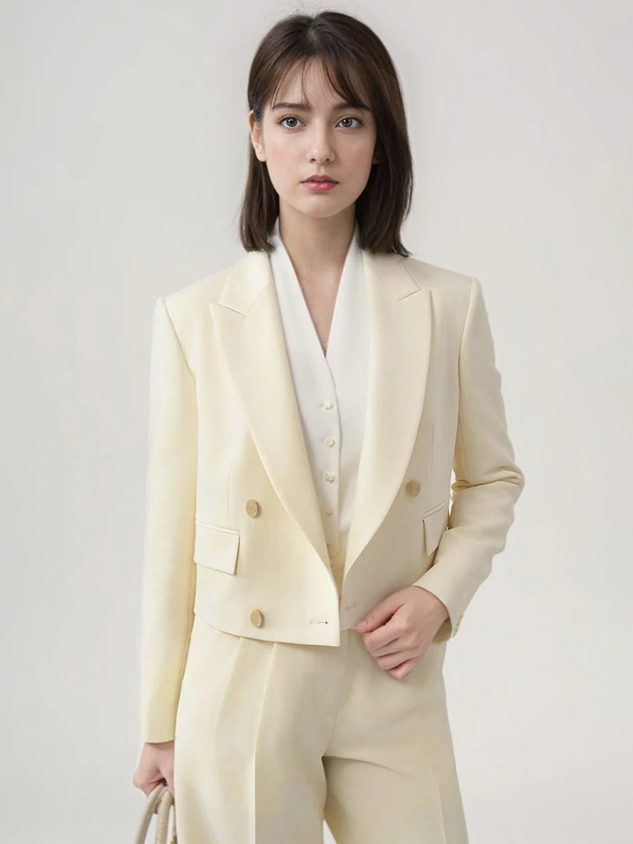 Eleganter Damen-Anzug mit Blazer und Hose – ideal für Büro und festliche Anlässe, in Schwarz mit Ein-Knopf-Design, XS-2XL