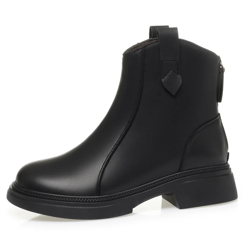 Damen Schnee Stiefel aus Faux Pelz mit rutschfester Sohle und Reißverschluss