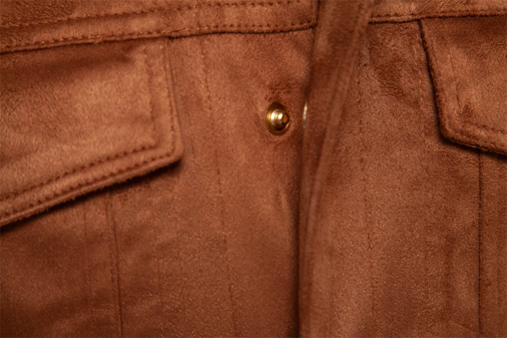 Herbst Winter Wildleder Lederjacke