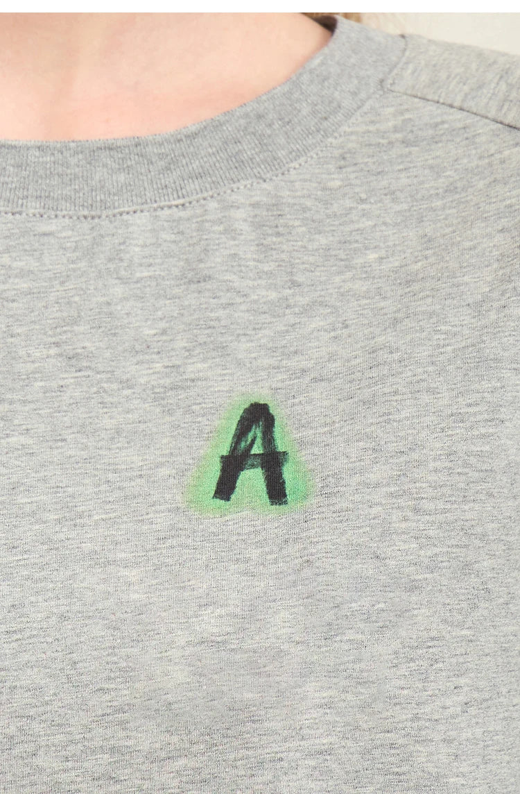 Damen T-Shirts im minimalistischen Stil mit lässigem O-Ausschnitt und Druck