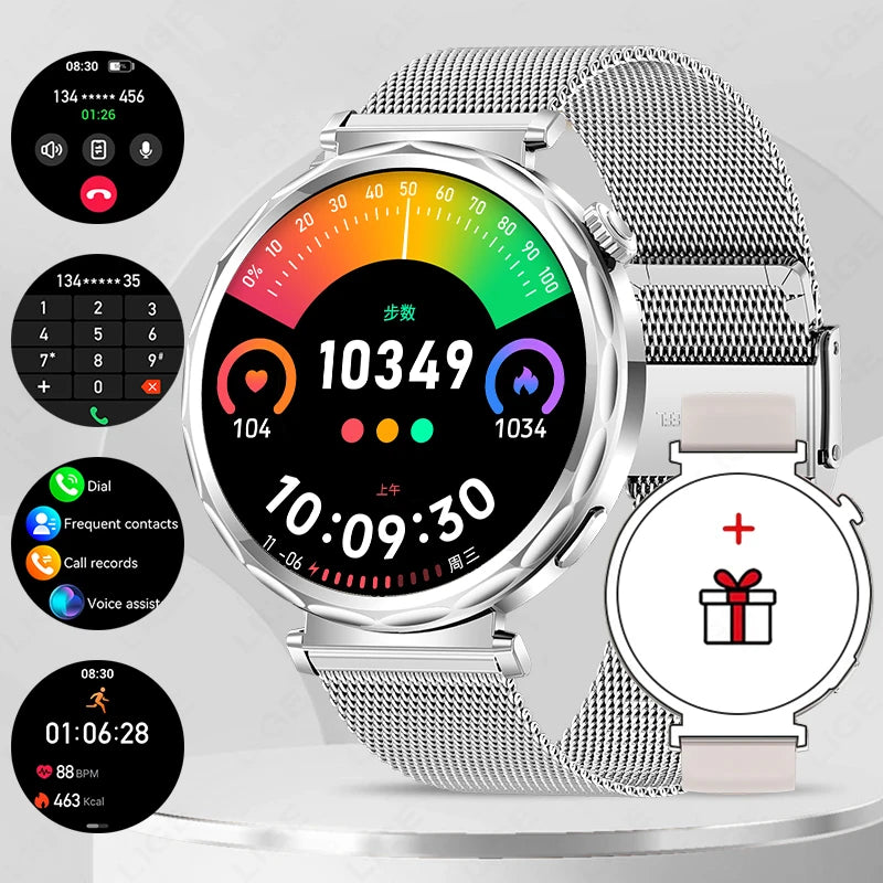 LIGE 2025, Smartwatch für Damen, voller Touchscreen, Sport-Fitness-Uhr, IP68, wasserdicht, Bluetooth, für Android iOS, Smartwatch für Damen