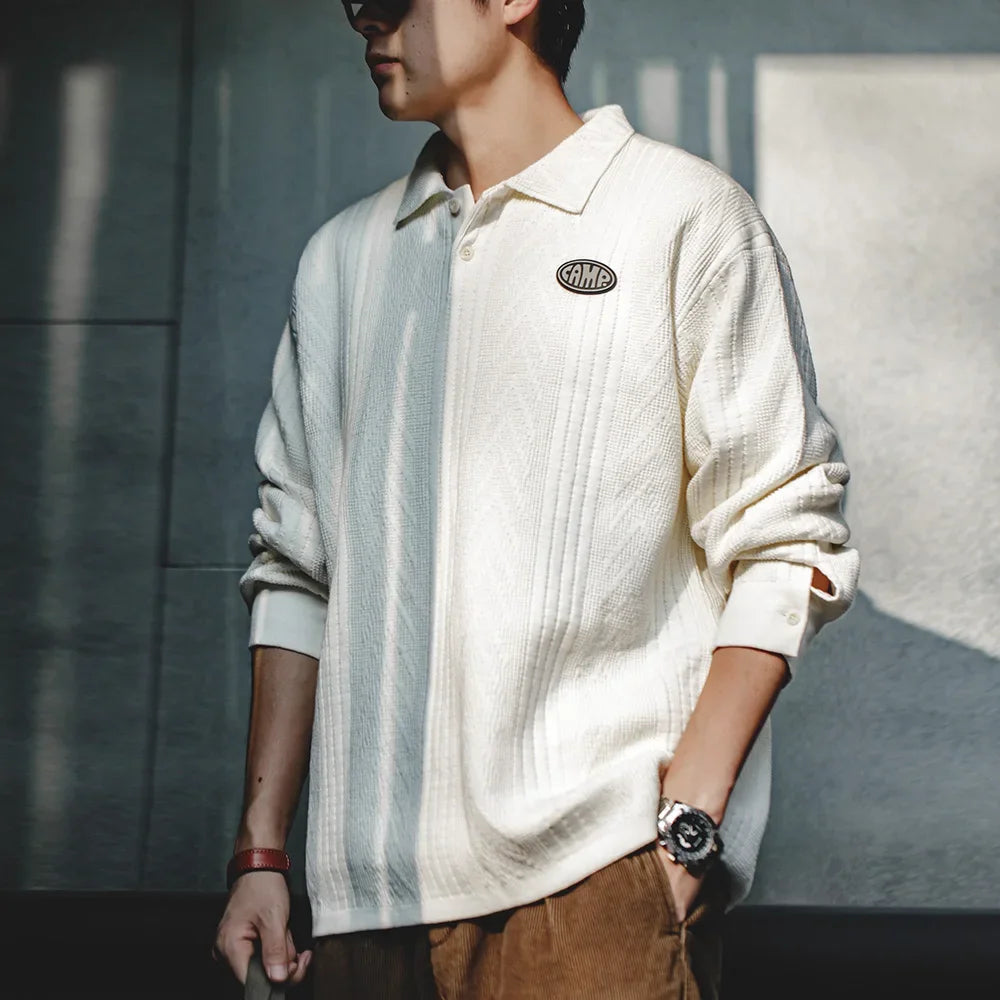 Herren Pullover aus Jacquard mit strukturierter Strickart im Vintage-Stil