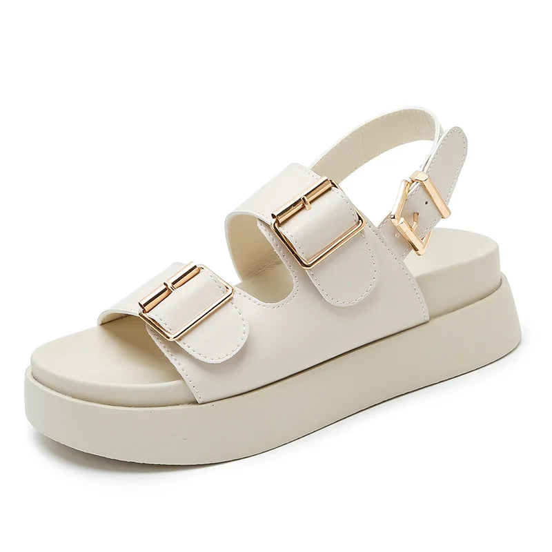 AIYUQI Frauen Sandalen Große Größe Sommer Neue Strand Sandalen Mädchen Dicke Sohle Mode Offene spitze Römischen frauen Schuhe