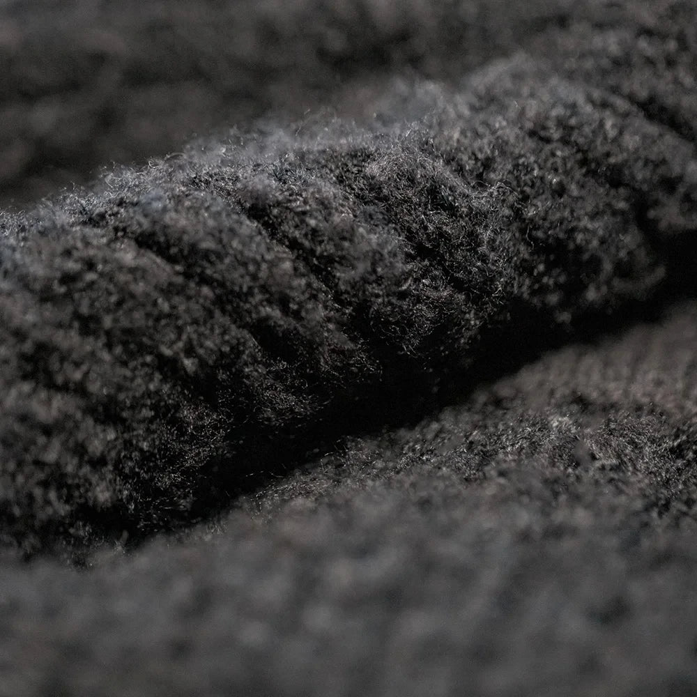 Herren Strickpullover mit Umlegekragen aus schwerem Schlaufengarn für Herbst und Winter