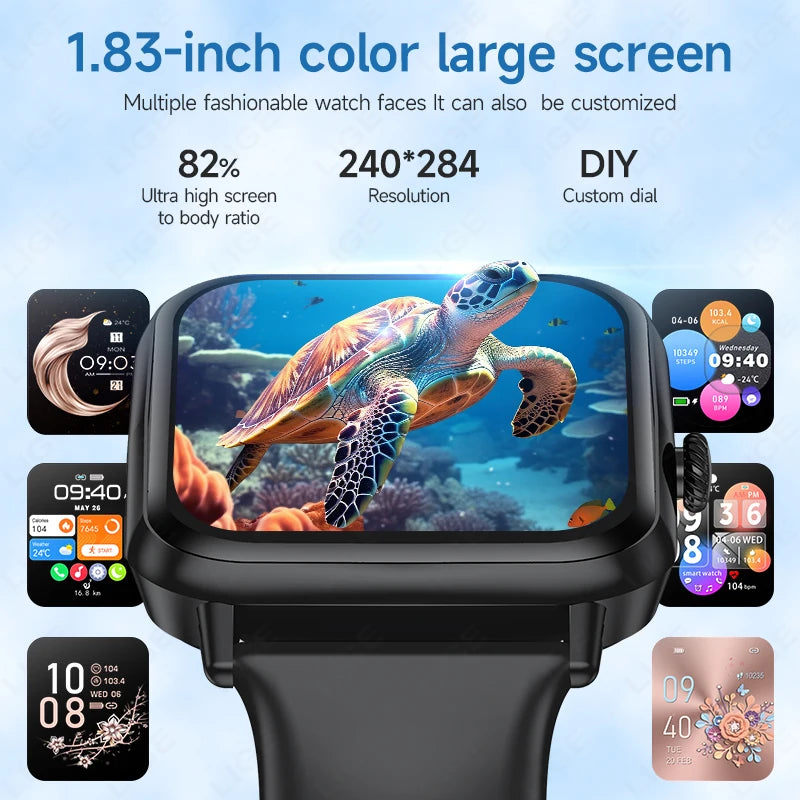 LIGE Bluetooth Anruf SOS Smart Uhr männer Sport Fitness Herz Rate Monitor IP68 Wasserdicht Neue Smartwatch Für Android IOS 2025