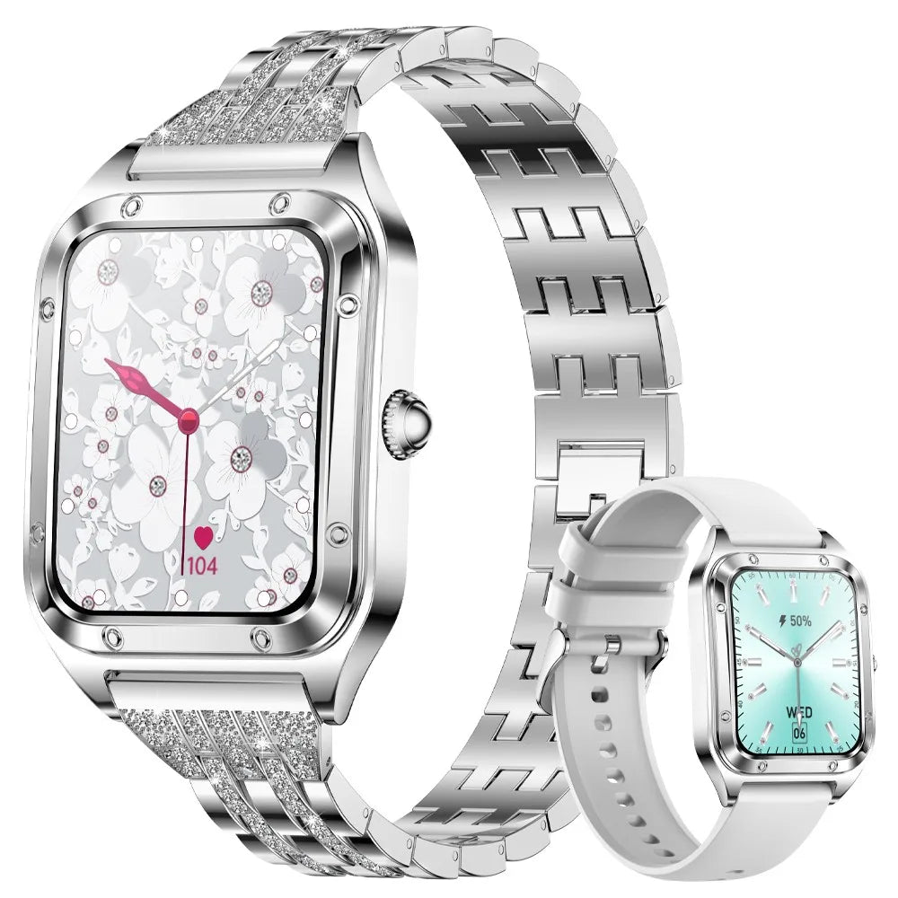 Damen Smartwatch mit 1,57 Zoll Full Touch Screen und Gesundheits-Tracker