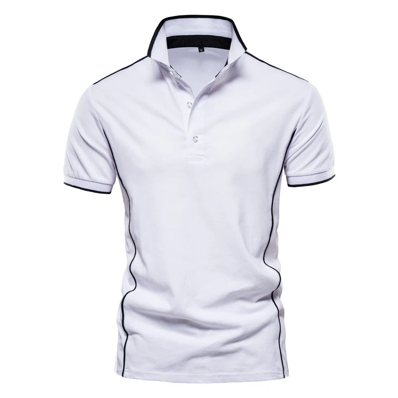 Herren Poloshirt mit V-Ausschnitt im einfarbigen, klassischen Stil