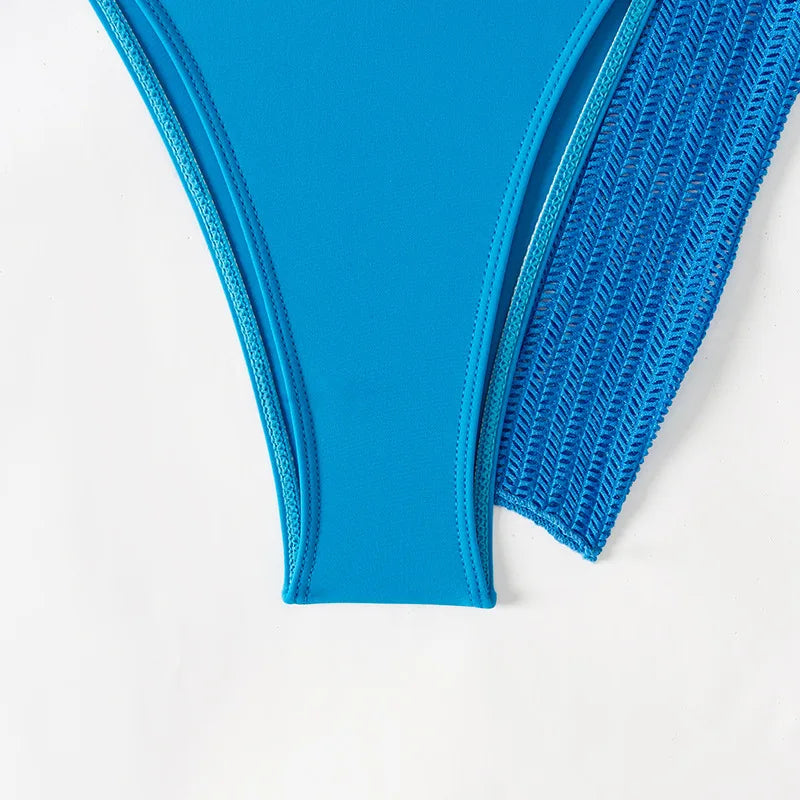Dreiteiliger Damen-Bikini mit sexy Print und hoch tailliertem Design – ideal für Strand und Pool