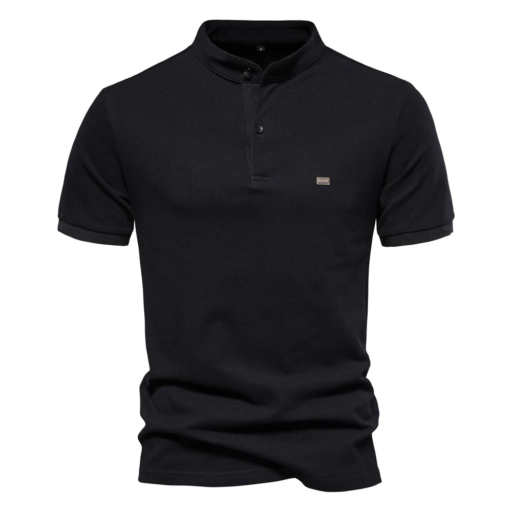 Herren Poloshirt aus 100 Prozent Baumwolle mit lässigem Stehkragen für den Sommer